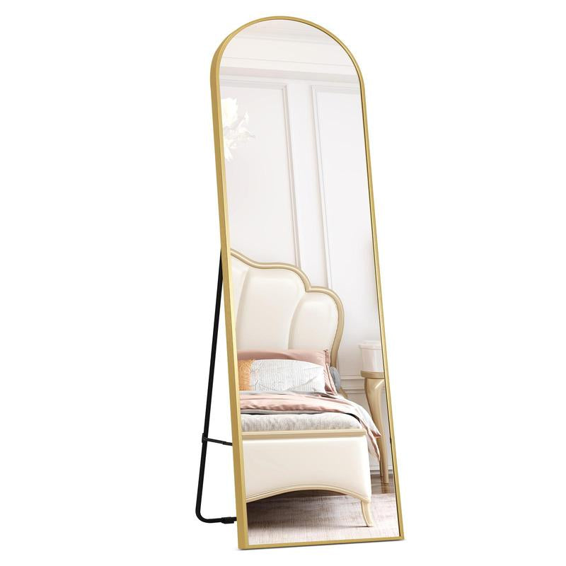 Jocoevol Elegant Full-Length Mirror “16“X”59" for Bedroom, Full Body Mirror with Stand, Hanging or Leaning for Wall, Aluminum Alloy Thin Frame Floor Standing for Living Room, Tall, Black