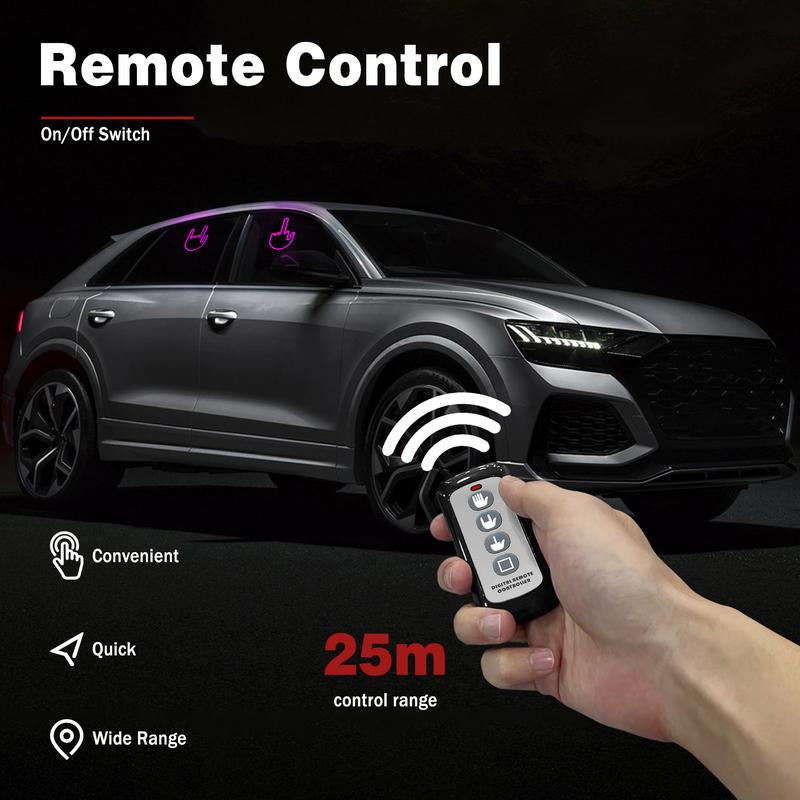 Funny Car Finger Lights with Remote Control - Ideal Gift for Car Enthusiasts and Bird Lovers